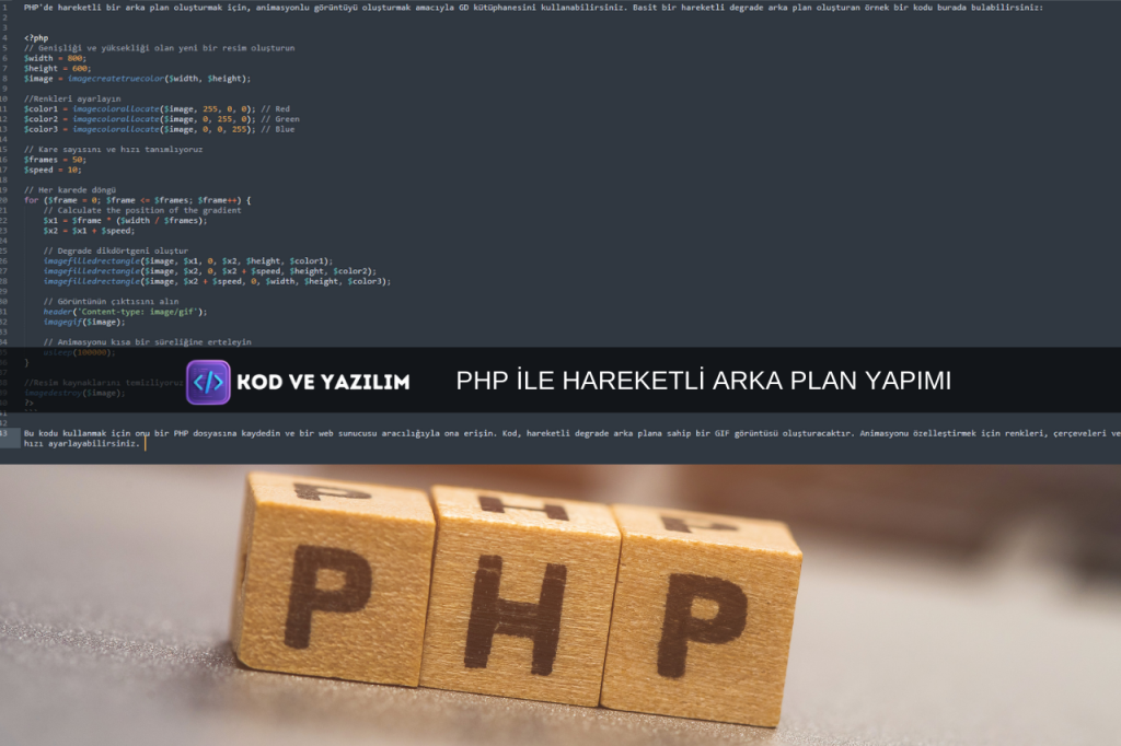 PHP İLE HAREKETLİ ARKA PLAN YAPIMI